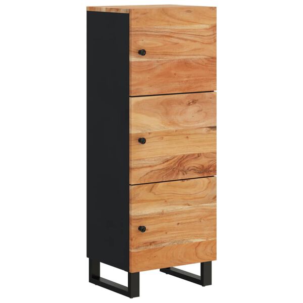 vidaXL Highboard mit 3 T&uuml;ren 40x33x110 cm Massivholz Akazie & Eisen