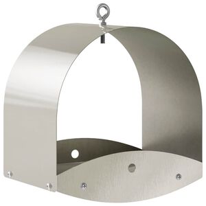 vidaXL H&auml;ngendes Vogelfutterhaus Edelstahl Silber