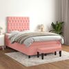 vidaXL Boxspringbett mit Matratze Rosa 120x190 cm Samt