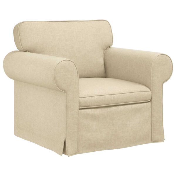 vidaXL Sofa 2 pcs Creme 155 x 82 x 80 cm Stoff