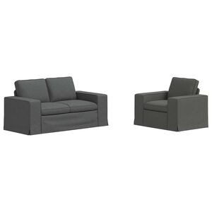 vidaXL Sofa Set 2 pcs Dunkelgrau 182 x 80 x 82 cm Stoff