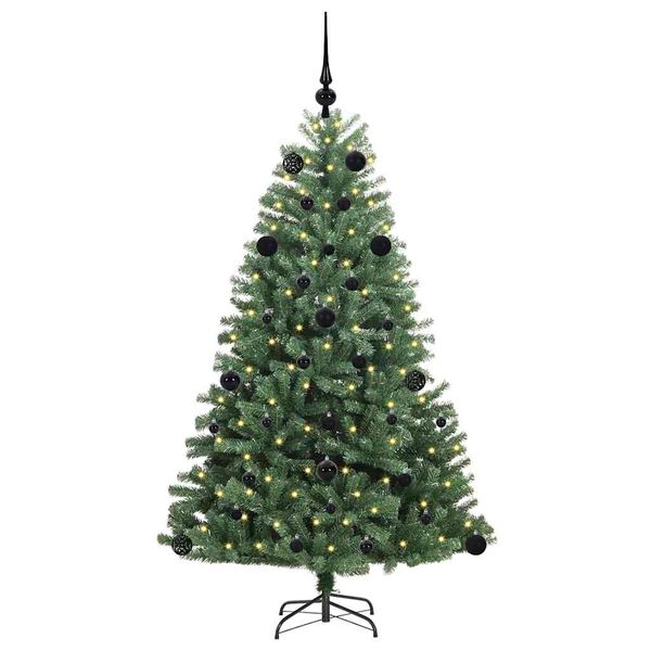vidaXL K&uuml;nstlicher klappbarer Weihnachtsbaum mit 150 LEDs Gr&uuml;n 150 cm