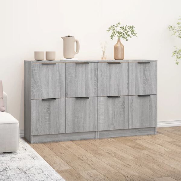 vidaXL Sideboards 2 Stk. Grau Sonoma 60x30x70 cm Holzwerkstoff
