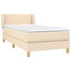 vidaXL Boxspringbett mit Matratze Creme 100x200 cm Stoff