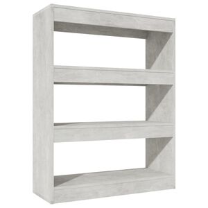vidaXL B&uuml;cherregal/Raumteiler Betongrau 80x30x103 cm Holzwerkstoff