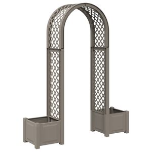 vidaXL Rosenbogen mit Pflanzer Grau 168,5 x 43 x 207 cm PP