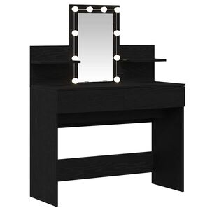 vidaXL Schminktisch Schwarz Eichen-Optik 100 x 40 x 130 cm