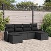 vidaXL Sofa Set mit Kissen mit Speicher 6 pcs Schwarz Poly-Rattan