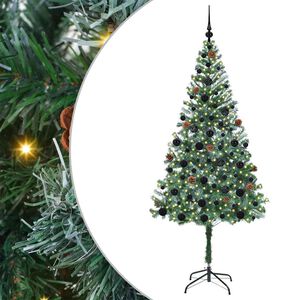 vidaXL K&uuml;nstlicher Weihnachtsbaum Gr&uuml;n 180 cm PVC und Stahl