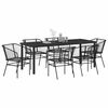 vidaXL Garten Essgruppe 7 pcs Schwarz Poly-Rattan