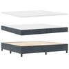 vidaXL Boxspringbett mit Matratze mit LED Dunkelgrau 200 x 200 cm Samt