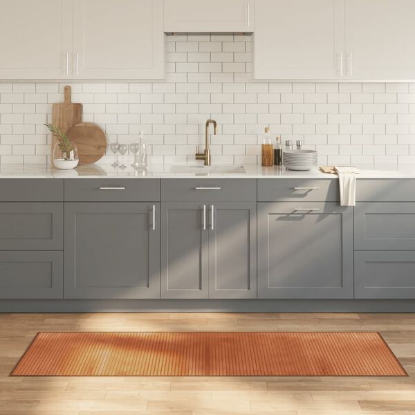 vidaXL Teppich Rechteckig Braun 60x200 cm Bambus