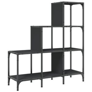 vidaXL B&uuml;cherregal Schwarz 92x30x102 cm Holzwerkstoff und Metall