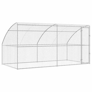 vidaXL Hundek&auml;fig 2 stk. Silber 4 x 2 x 2 m Verzinkter Stahl