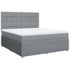 vidaXL Boxspringbett mit Matratze Hellgrau 180x200 cm Stoff