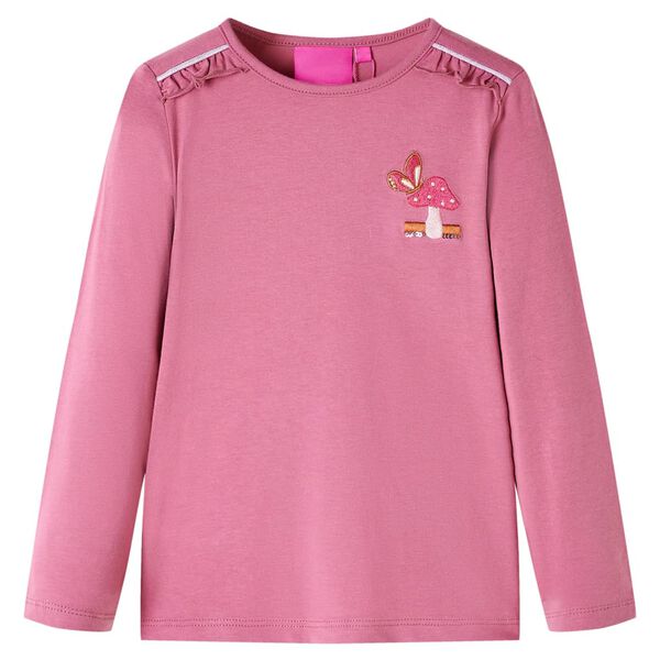 Kinder-Langarmshirt Himbeerrosa 128
