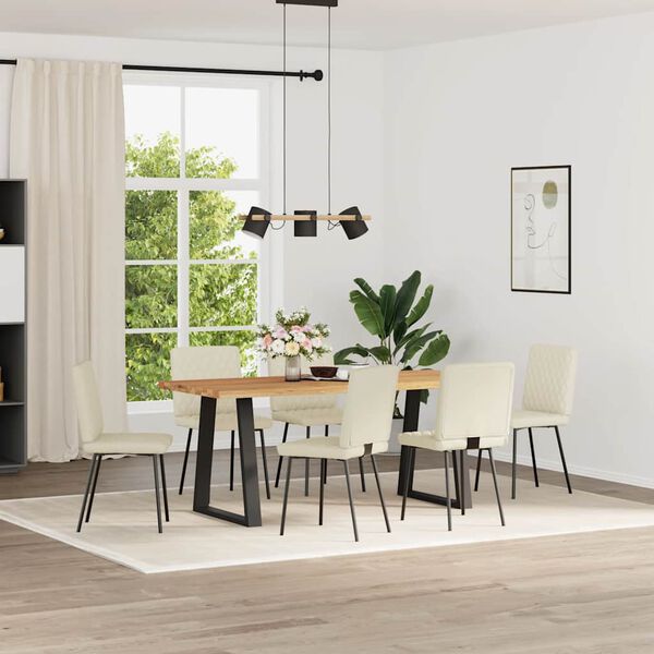 vidaXL Esszimmerst&uuml;hle 6 Stk. Creme Kunstleder