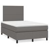 vidaXL Boxspringbett mit Matratze Grau 120x190 cm Kunstleder