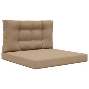vidaXL Sofakissen f&uuml;r drau&szlig;en 2 pcs Taupe Polyester