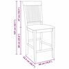 vidaXL Barhocker 2 Stk. Natur Massivholz Gummibaum