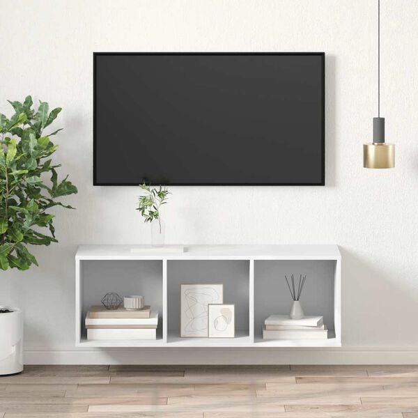 vidaXL TV-Wandschrank Weiß 37x37x107 cm Holzwerkstoff