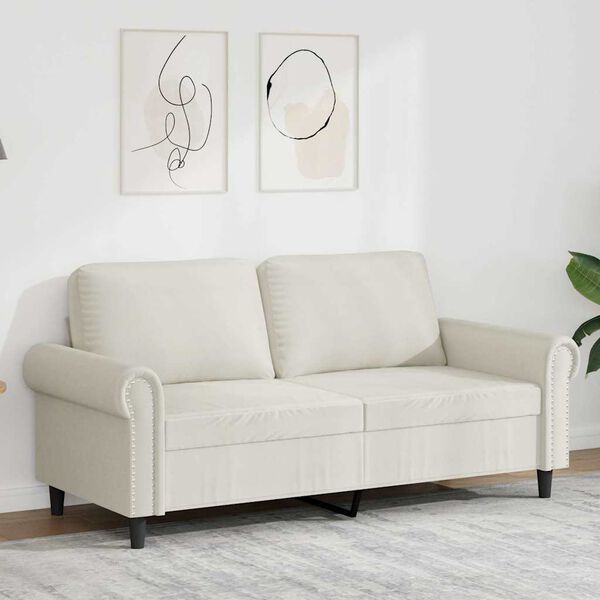 vidaXL 2-Sitzer-Sofa Creme 140 cm Samt