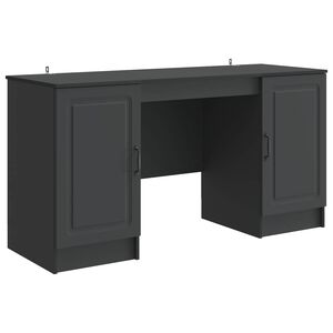 vidaXL Schreibtisch mit Regal Schwarz 142,5 x 50 x 75 cm Holzwerkstoff
