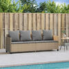 vidaXL Sonnenliege mit Kissen Beige Poly Rattan