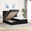 vidaXL Ottoman-Bett mit Matratzen & LEDs Schwarz 200x200 cm Samt