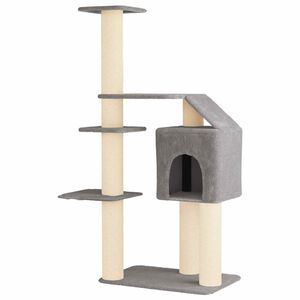 vidaXL Katzennbaum mit Sisal-Kratzs&auml;ulen Hellgrau 183 cm