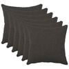 vidaXL Kissenbezug 6 pcs HEERLEN Dunkelgrau 30 x 30 cm Boucl&eacute;