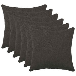 vidaXL Kissenbezug 6 pcs HEERLEN Dunkelgrau 30 x 30 cm Boucl&eacute;