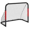 vidaXL Fu&szlig;balltor mit Netz Rot und Schwarz 90x48x71 cm Stahl