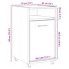 vidaXL Schrank mit Rollen Artisan-Eiche 33x38x60 cm Holzwerkstoff
