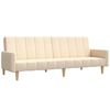 vidaXL Schlafsofa 2-Sitzer Creme Stoff