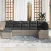 vidaXL Gartensofa-set 7 pcs Hellgrau Poly-Rattan