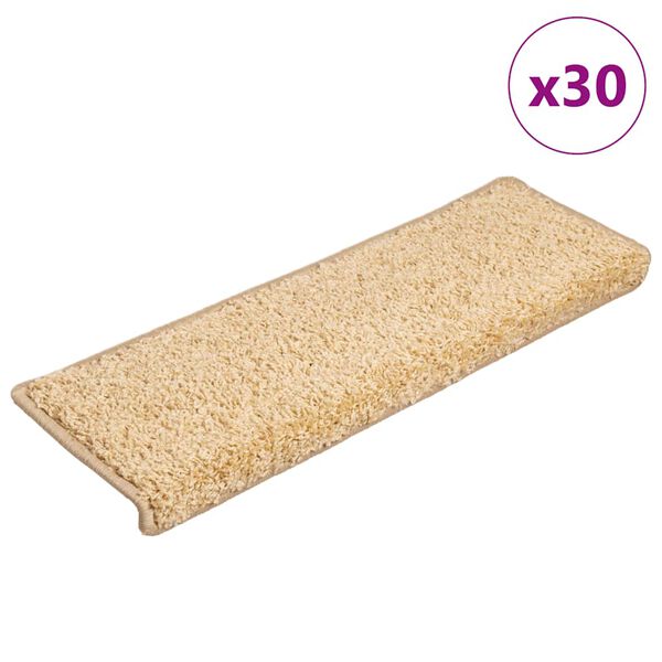 vidaXL Stufenmatten 30 Stk. 65x21x4 cm Creme Rechteckiger Rand