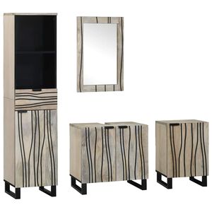 vidaXL Badezimmerm&ouml;bel-Set 4 Stk. Walnussbraun Holzwerkstoff