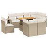 vidaXL 9-tlg. Garten-Sofagarnitur mit Kissen Beige Poly Rattan