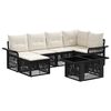vidaXL Gartensofa-set 7 stk. Schwarz und Cremewei&szlig; Poly-Rattan