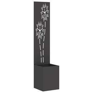 vidaXL Garten Sichtschutz-Leinwand Floral Schwarz 32 x 150 cm