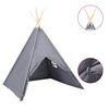 vidaXL Kinder Tipi-Zelt mit Tasche Pfirsichhaut Grau 120x120x150 cm