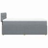 vidaXL Boxspringbett mit Matratze Hellgrau 100x200 cm Stoff