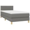 vidaXL Boxspringbett mit Matratze & LED Dunkelgrau 80x200 cm Stoff