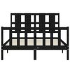 vidaXL Massivholzbett mit Kopfteil Schwarz