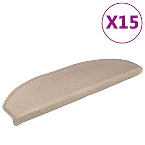 vidaXL Stufenmatten 15 Stk. 56x17x3 cm Taupe Halbrund