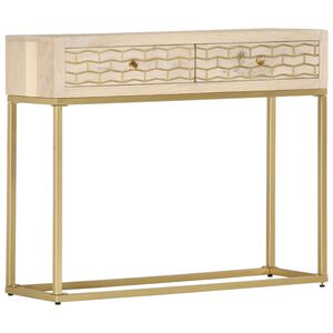 vidaXL Konsolentisch Golden 90 &times; 30 &times; 75 cm Massivholz Mango