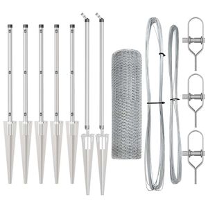 vidaXL Zaunpfosten Silber 10 x 0,4 m (13 mm Mesh) Stahl