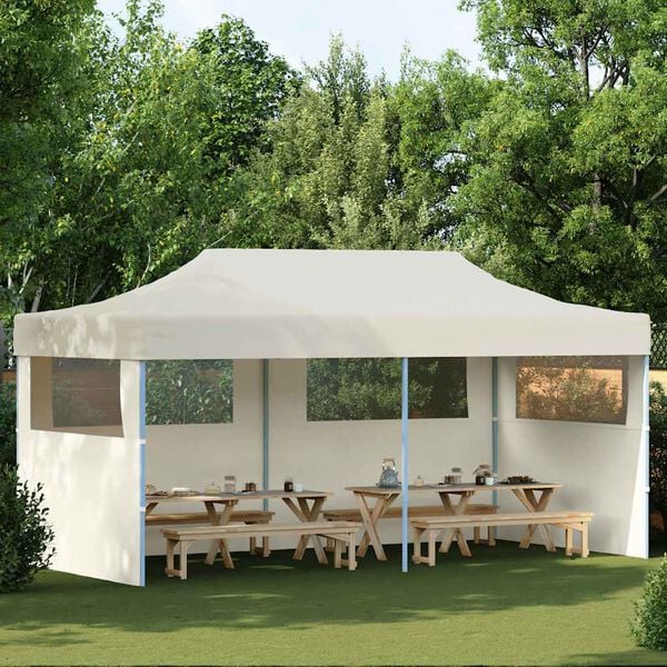 vidaXL Pop-Up-Partyzelt Faltbar Creme 3×6 m