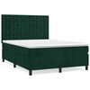 vidaXL Boxspringbett mit Matratze Dunkelgr&uuml;n 140x200 cm Samt